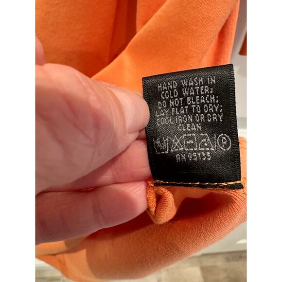 Lafayette 148 New York Square Neck Cotton Top 3/4 Sleeves Size: Medium Orange - Picture 6 of 7